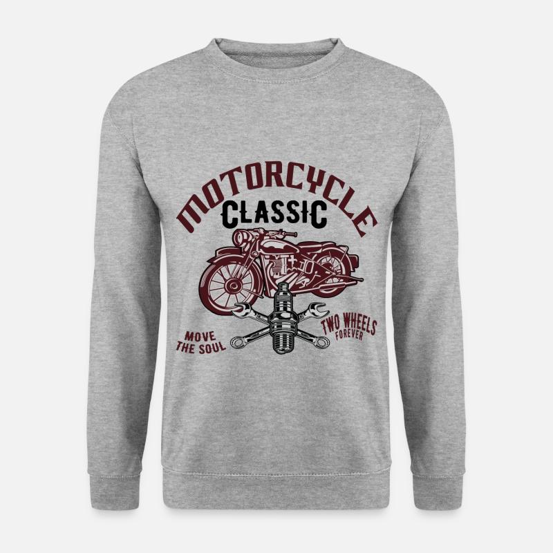 Motorrad Mechaniker Bike Classic,Shirt Oldtimer - Unisex Pullover - Weißgrau meliert