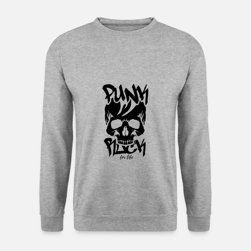 Punk - Unisex Pullover - Weißgrau meliert
