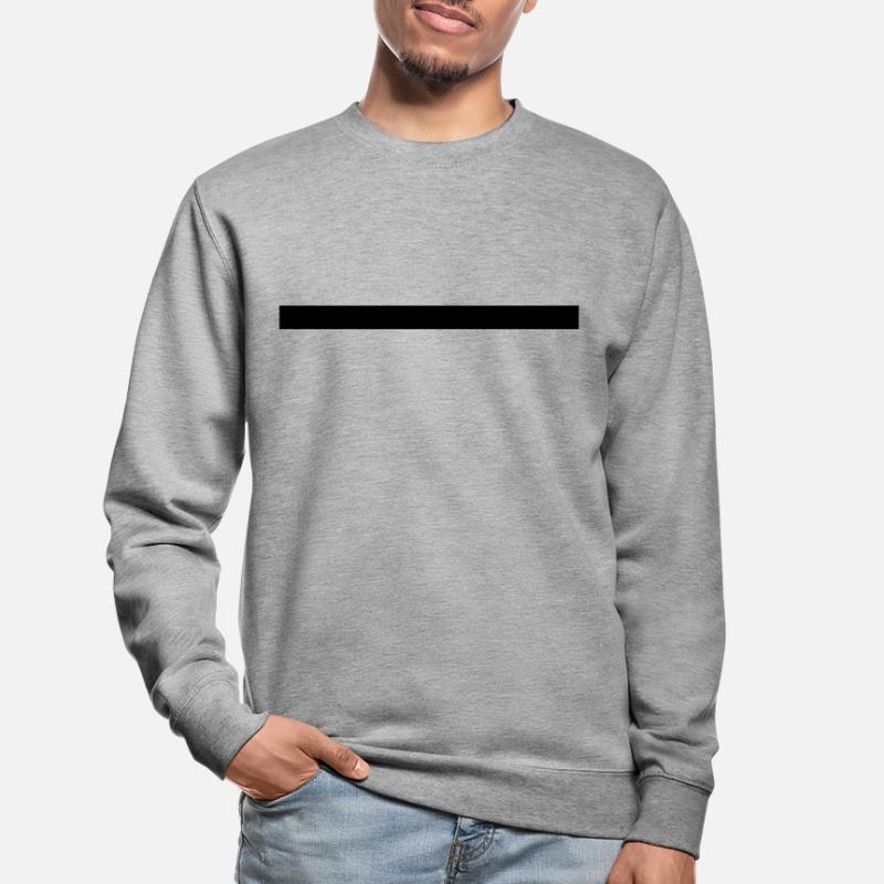 Black Bar Stroke Stripe Basic Text Decoration Unisex Sweatshirt