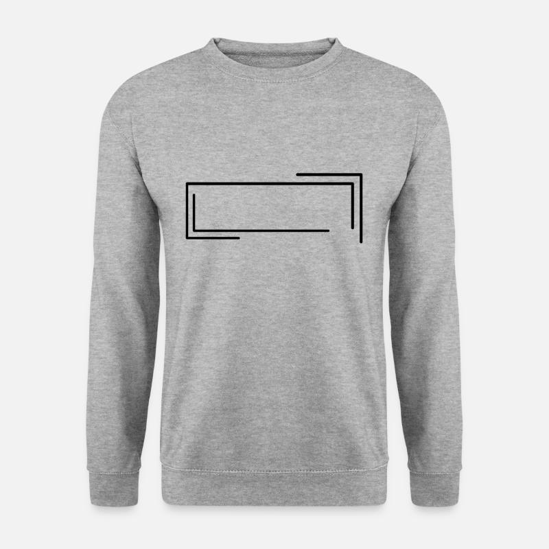 Schwarzer Kasten Rahmen Linie Strich - Unisex Pullover - Weißgrau meliert