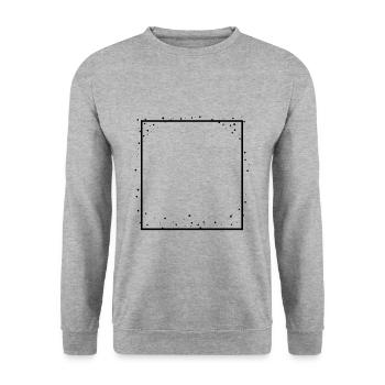 Sternen Rahmen mit Punkten Deko - Unisex Pullover - Weißgrau meliert - Vorne - Alina (178cm) & Michal (187cm)