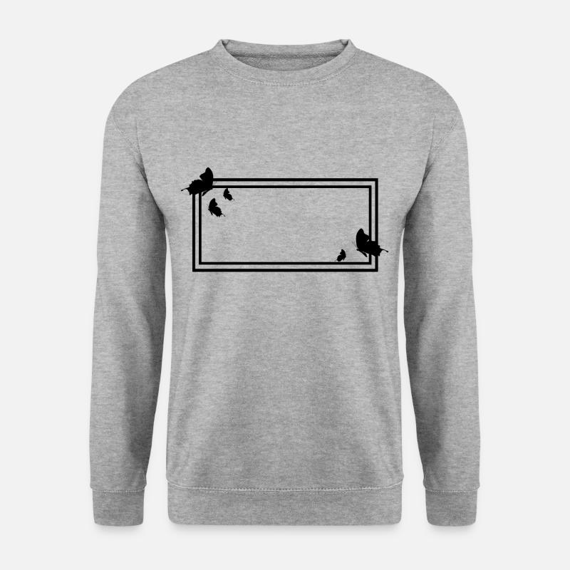 Rectangular frame with butterflies - Unisex Sweatshirt - salt & pepper