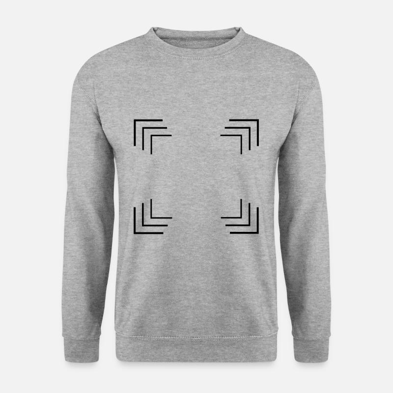 Ecken Rahmen in schwarz - Unisex Pullover - Weißgrau meliert