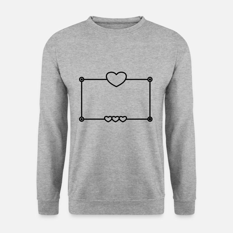 Black Heart Frame Rectangular Shape - Unisex Sweatshirt - salt & pepper