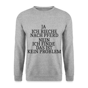 Ja ich rieche nach Pferd - Unisex Pullover - Weißgrau meliert - Vorne - Alina (178cm) & Michal (187cm)