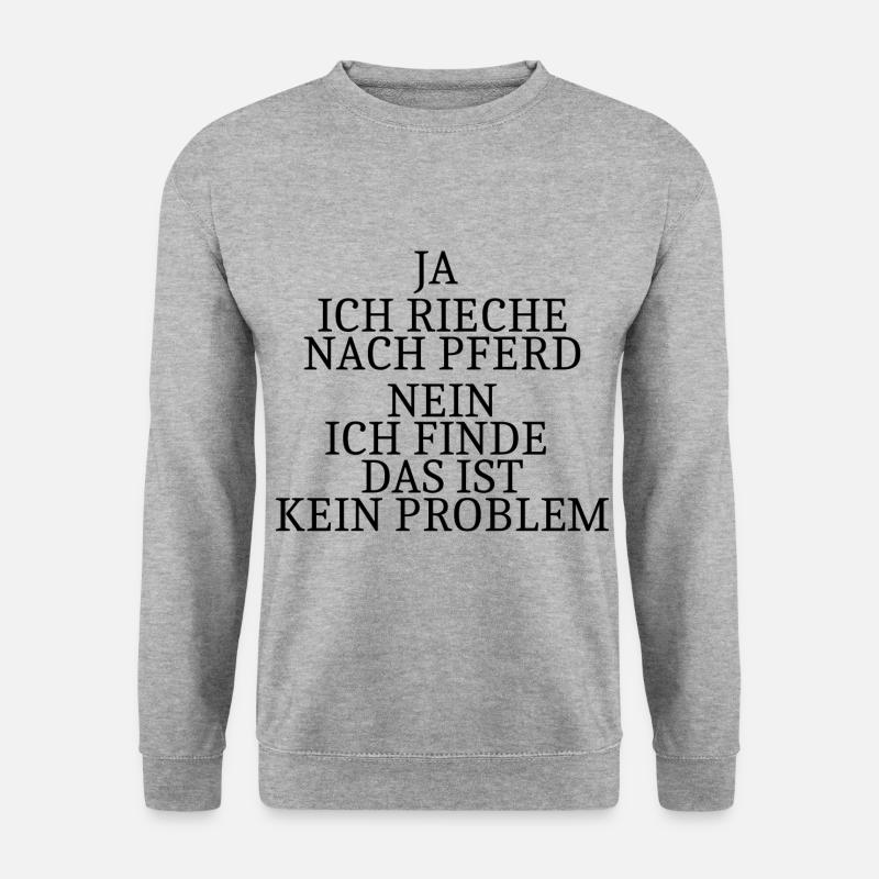 Ja ich rieche nach Pferd - Unisex Pullover - Weißgrau meliert