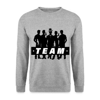Équipe de palefrenier Bachelor Bachelor - Sweat-shirt Unisexe - gris chiné - Devant - Alina (178cm) & Michal (187cm)