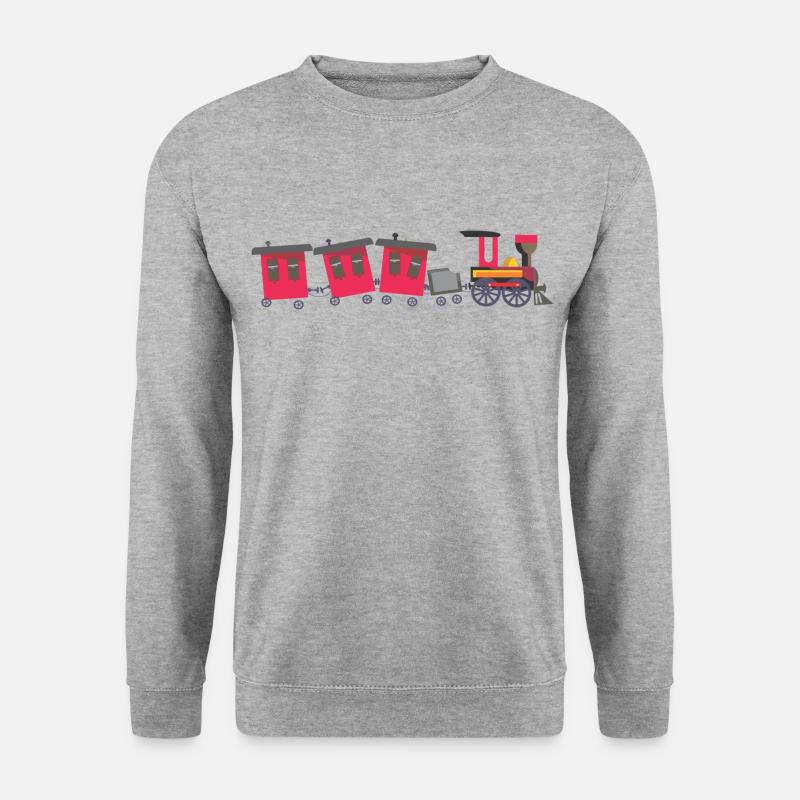 Eisenbahn - Unisex Pullover - Weißgrau meliert