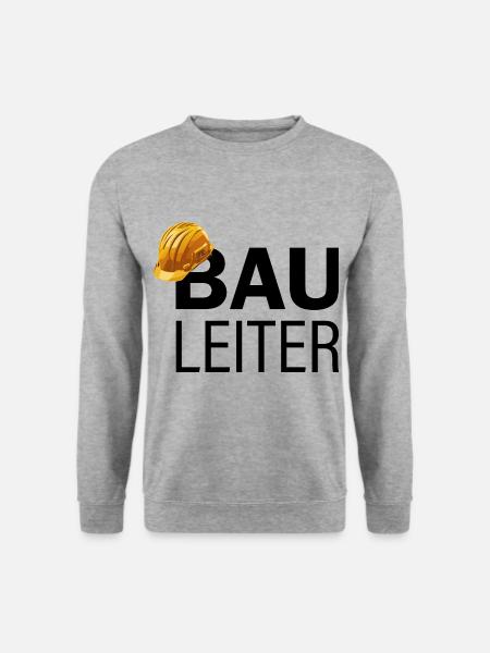 Baustelle - Lustiger Spruch für alle Bauleiter - Unisex Pullover - Weißgrau meliert