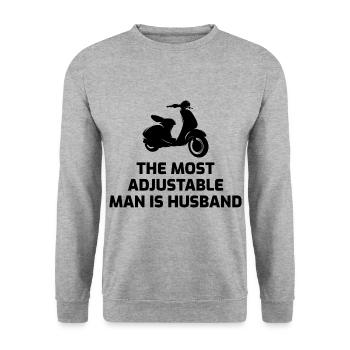 Roller Fahrer Roller Motorrad Ehemann Ehefrau - Unisex Pullover - Weißgrau meliert - Vorne - Alina (178cm) & Michal (187cm)