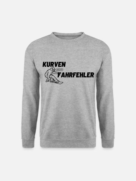 Lustiger Snowboard Wintersport Spruch - Unisex Pullover - Weißgrau meliert