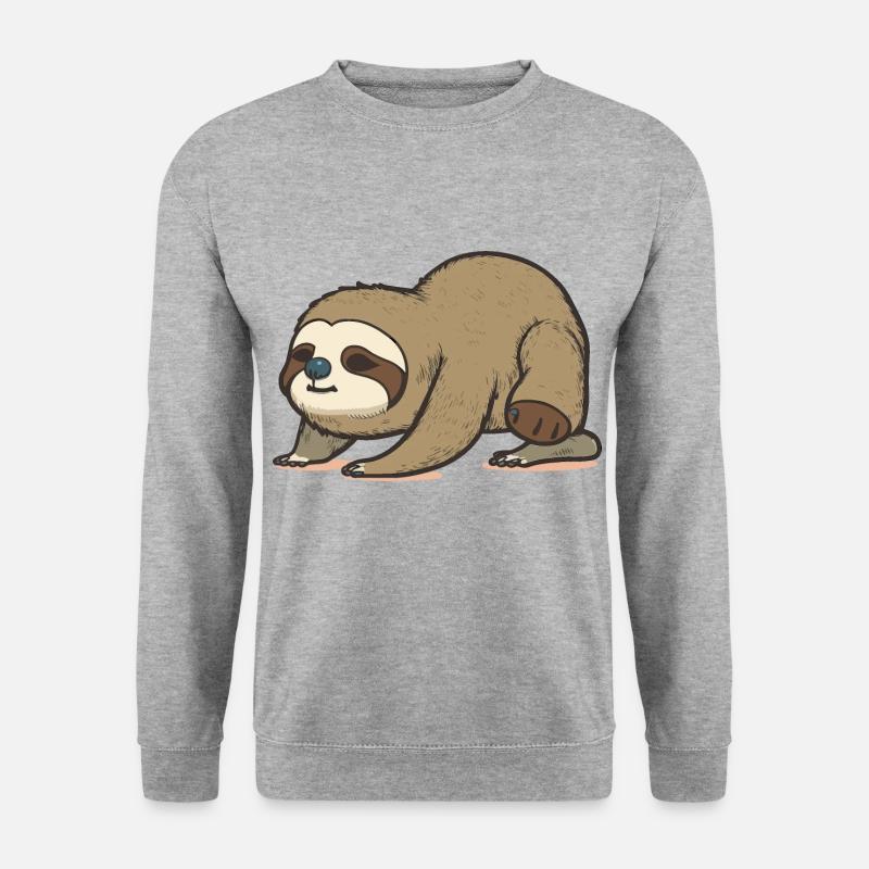 Zen-Faultier - Unisex Pullover - Weißgrau meliert