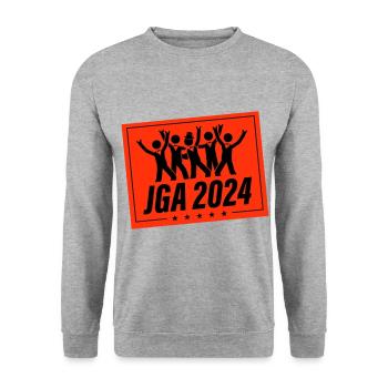 Enterrement de vie de garçon 2024 - Sweat-shirt Unisexe - gris chiné - Devant - Alina (178cm) & Michal (187cm)