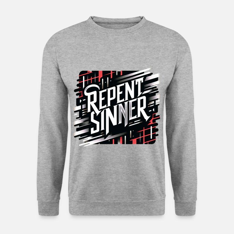 Repent Sinner 18 - Unisex Pullover - Weißgrau meliert