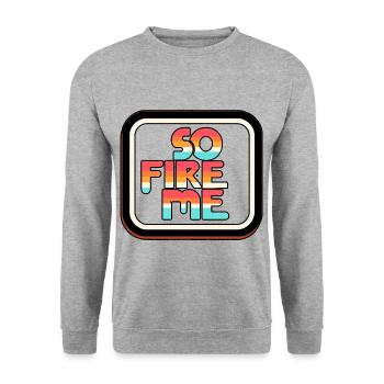 So Fire Me 14 - Unisex Pullover - Weißgrau meliert - Vorne - Alina (178cm) & Michal (187cm)