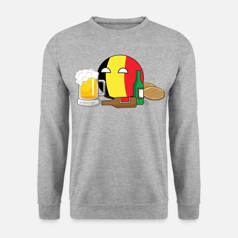 BelgiumBall I - Unisex Pullover - Weißgrau meliert