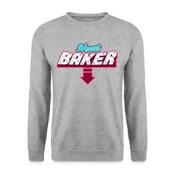 Heart-Baker - Unisex Pullover - Weißgrau meliert - Vorne - Alina (178cm) & Michal (187cm)