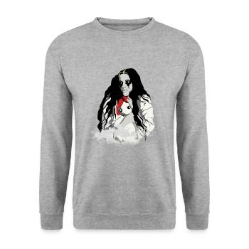 Horror Girl - Sweat-shirt Unisexe - gris chiné - Devant - Alina (178cm) & Michal (187cm)