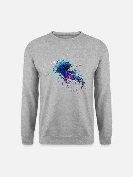 Belle méduse colorée - Sweat-shirt Unisexe - gris chiné
