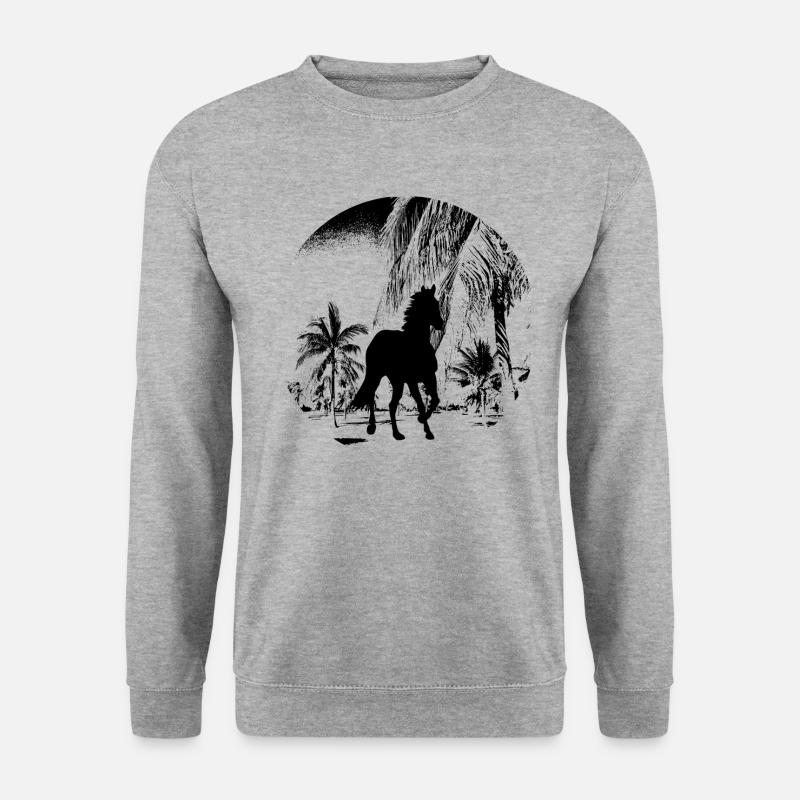 Pferd Pferde Geschenk - Unisex Pullover - Weißgrau meliert