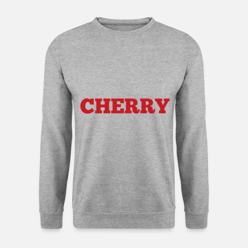 Kirsche - Unisex Pullover - Weißgrau meliert