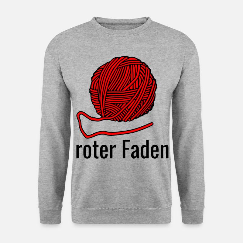 Roter Faden - Unisex Pullover - Weißgrau meliert