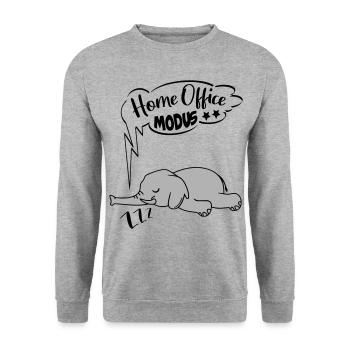 Home Office Modus Elefant Ingnorant Nein Nö Chef - Unisex Pullover - Weißgrau meliert - Vorne - Alina (178cm) & Michal (187cm)