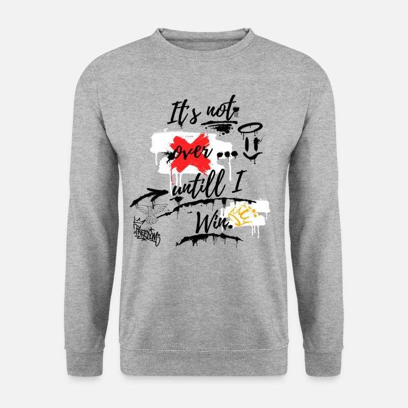 It´s not over ... 1 - Unisex Pullover - Weißgrau meliert