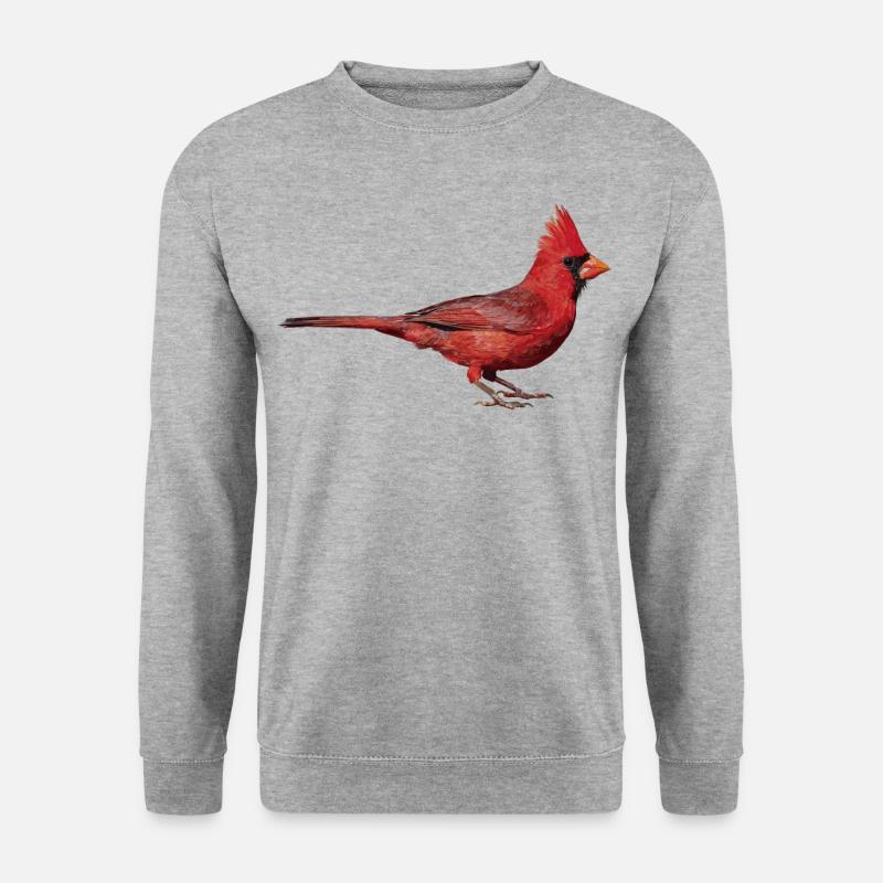 Nördlicher Kardinal - Unisex Pullover - Weißgrau meliert