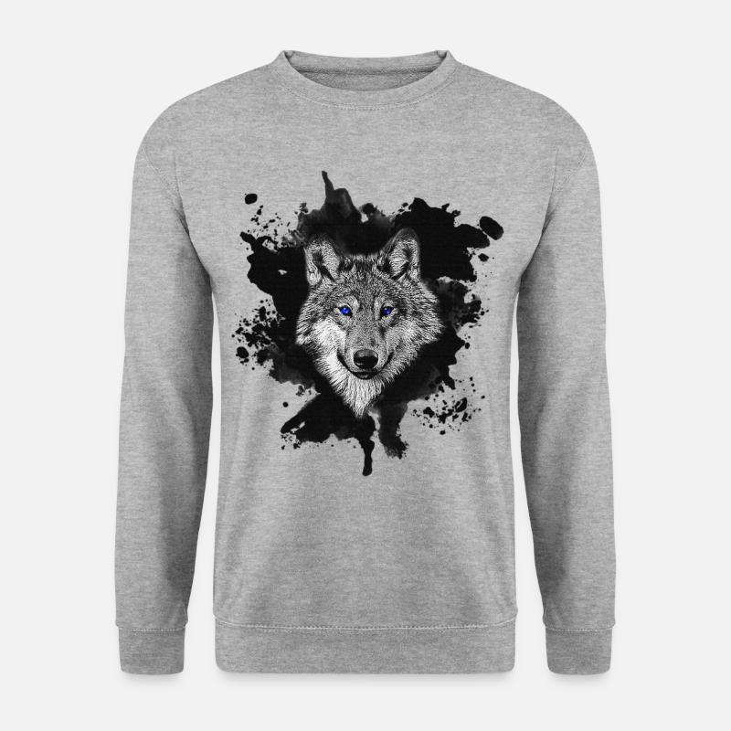 Blaue Augen - Unisex Pullover - Weißgrau meliert