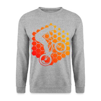 Vélo bmx Femmes Hommes bmx vélo cyclisme - Sweat-shirt Unisexe - gris chiné - Devant - Alina (178cm) & Michal (187cm)