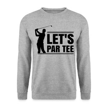 Let’s par tee - Unisex Pullover - Weißgrau meliert - Vorne - Alina (178cm) & Michal (187cm)