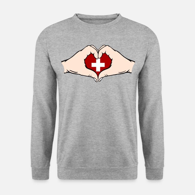 Switzerland Heart Shape with Hands - Unisex Sweatshirt - salt & pepper
