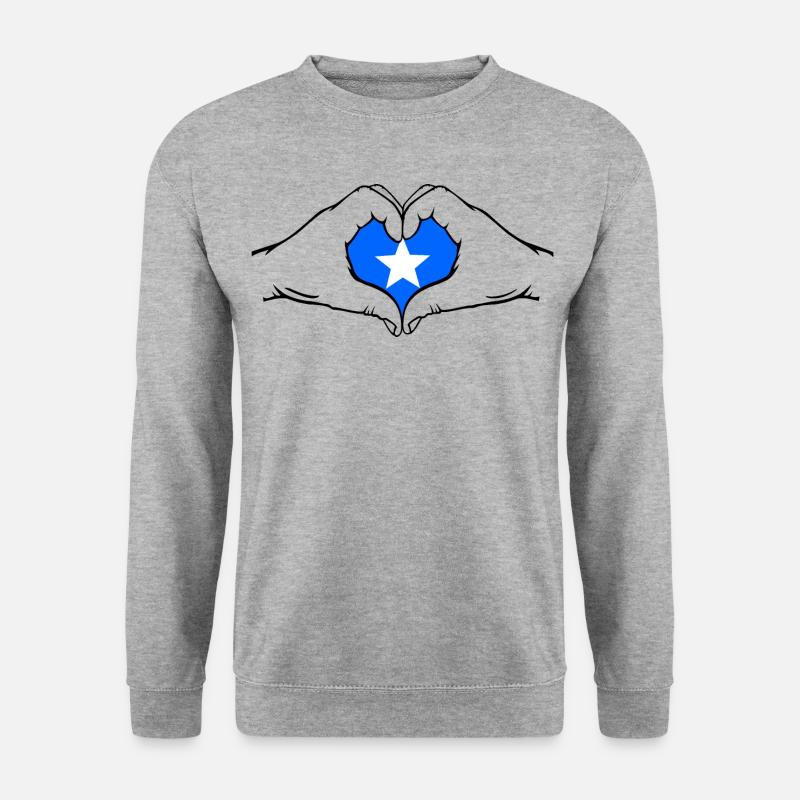 Somalia Herzform - Unisex Pullover - Weißgrau meliert