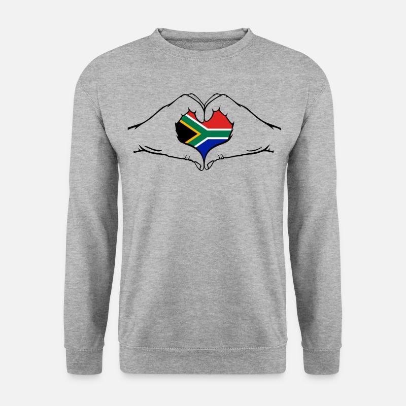 Südafrika Herzform - Unisex Pullover - Weißgrau meliert
