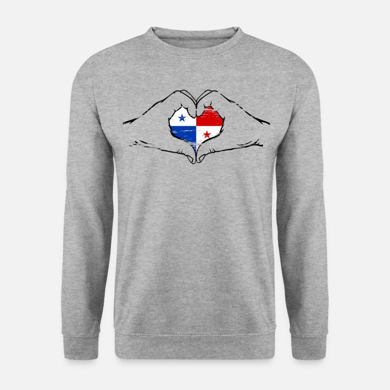 Panama Flag Heart Shape Used - Unisex Sweatshirt - salt & pepper