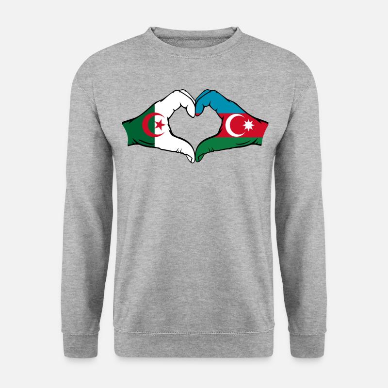 Algeria AzerbaijanHeart shape with hands - Unisex Sweatshirt - salt & pepper