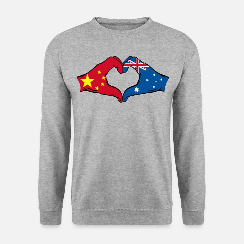 China Australia Flag Heart Shape - Unisex Sweatshirt - salt & pepper
