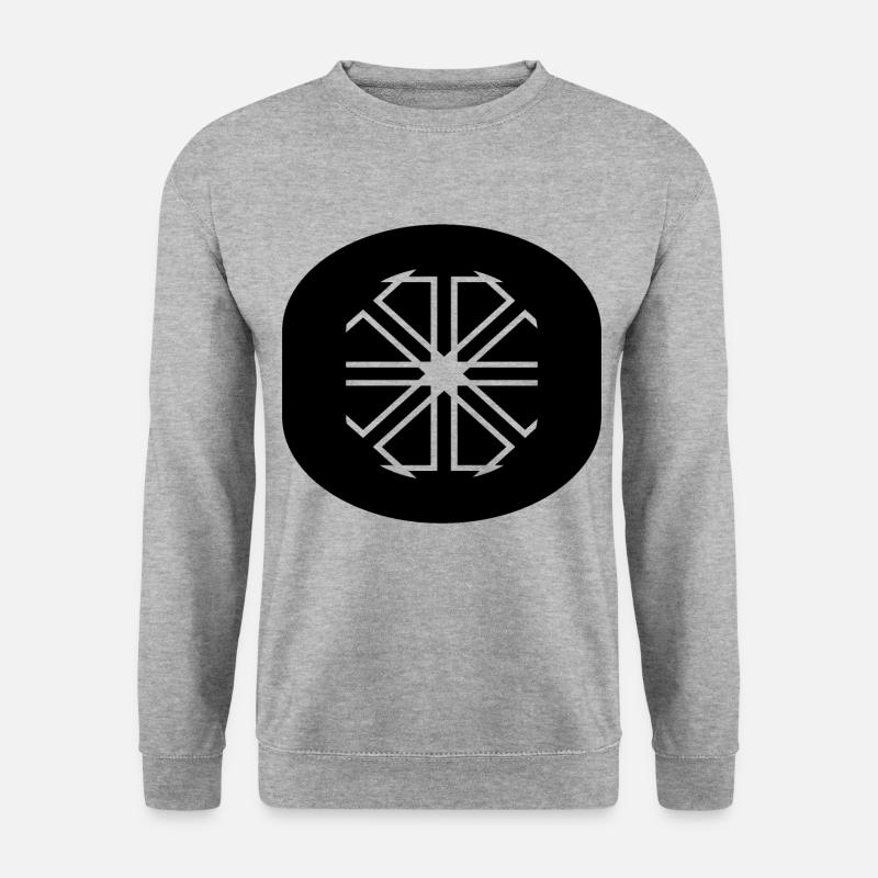 Zirkular-Dekor - Unisex Pullover - Weißgrau meliert