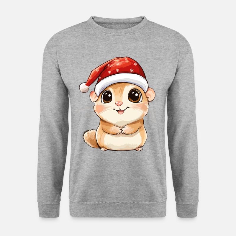 Hamster Noël mignon Noël mignon - Sweat-shirt Unisexe - gris chiné