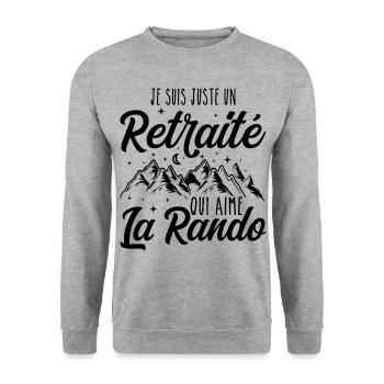 Just a retiree who loves hiking, retirement - Unisex Sweatshirt - salt & pepper - Front - Alina (178cm) & Michal (187cm)