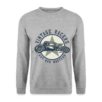 vintage racer Hotrod Hot Rod champion - Unisex Sweatshirt - salt & pepper - Front - Alina (178cm) & Michal (187cm)