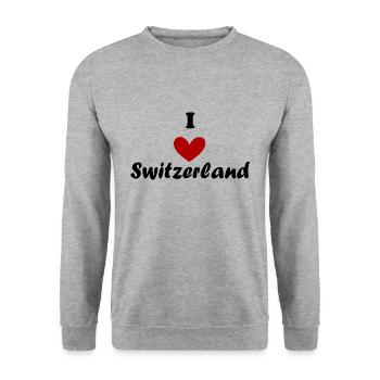 J'aime pays Suisse Suisse - Sweat-shirt Unisexe - gris chiné - Devant - Alina (178cm) & Michal (187cm)