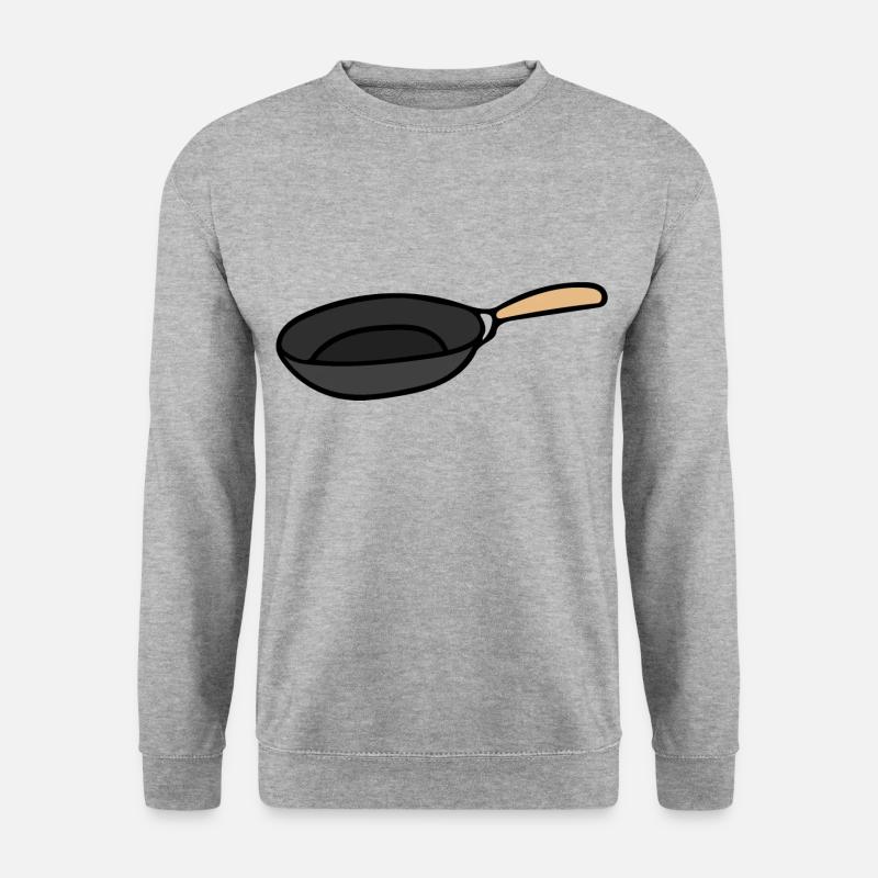 Pfanne - Unisex Pullover - Weißgrau meliert