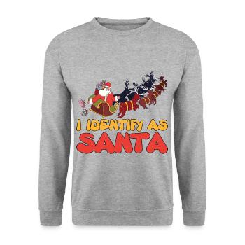 I Identify As Santa 6 - Unisex Sweatshirt - salt & pepper - Front - Alina (178cm) & Michal (187cm)