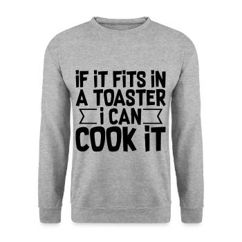 If It Fits In A Toaster, I Can Cook It 2 - Unisex Pullover - Weißgrau meliert - Vorne - Alina (178cm) & Michal (187cm)