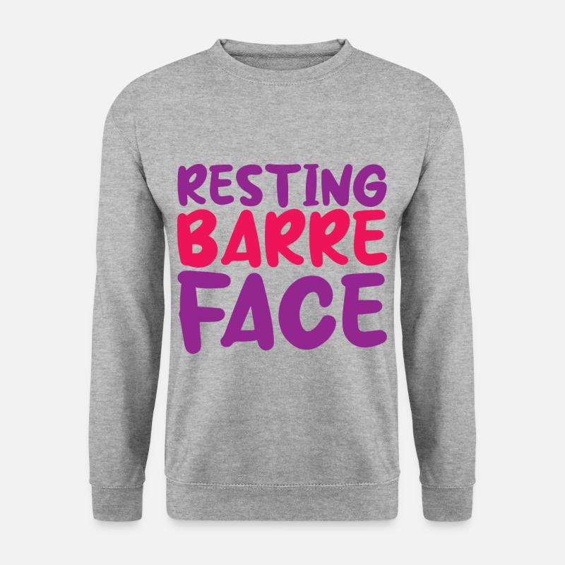 Resting Barre Face 2 - Unisex Pullover - Weißgrau meliert
