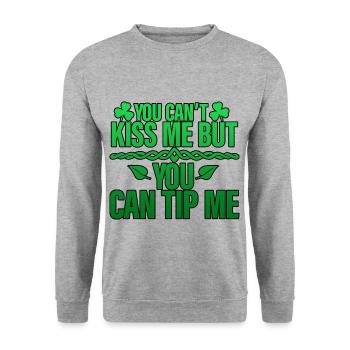 You Can't Kiss Me But You Can Tip Me 4 - Unisex Pullover - Weißgrau meliert - Vorne - Alina (178cm) & Michal (187cm)