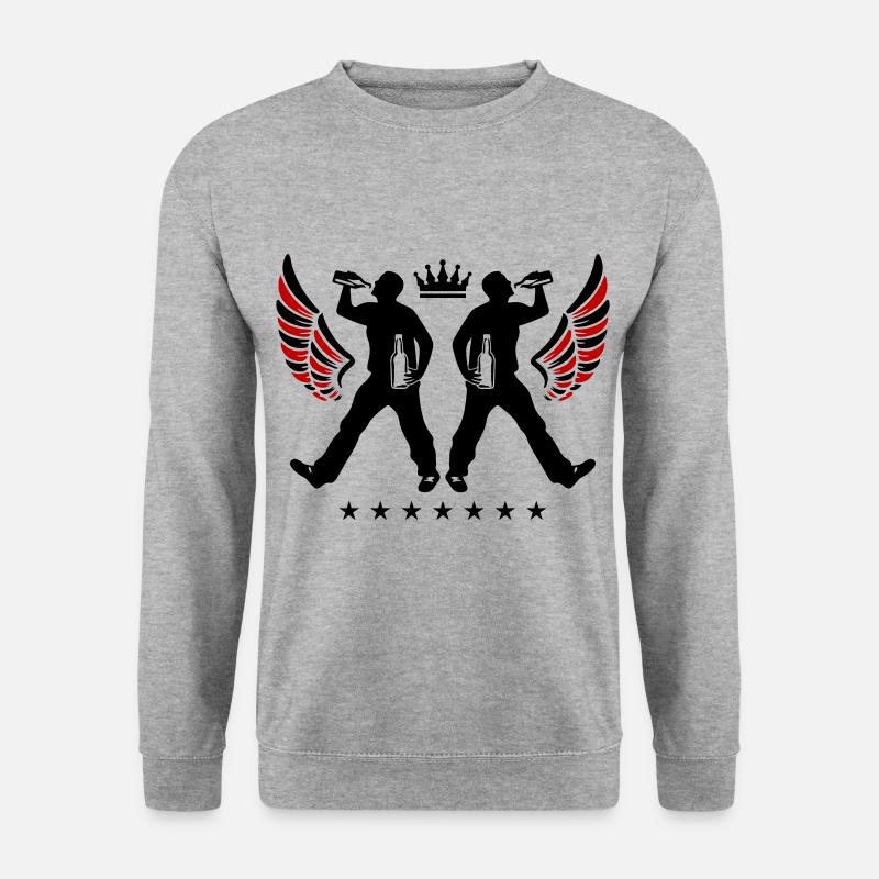 Drinking Bier Silhouette - Unisex Pullover - Weißgrau meliert