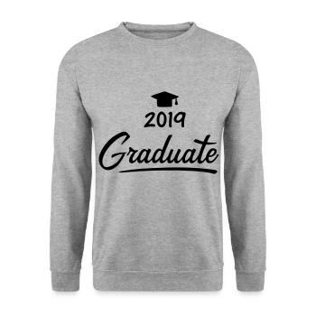 School Graduation Abi Graduate 2019 Gift - Unisex Sweatshirt - salt & pepper - Front - Alina (178cm) & Michal (187cm)